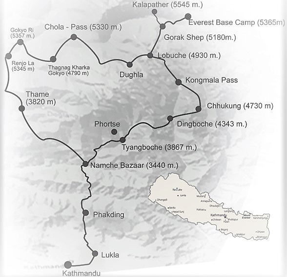 Chola pass trek map