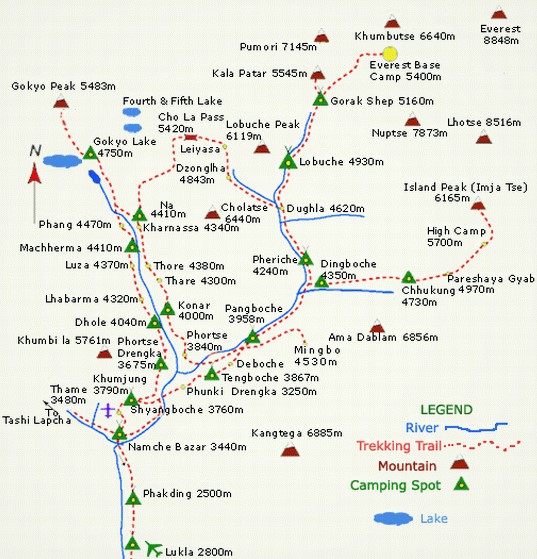 Island peak climbing map